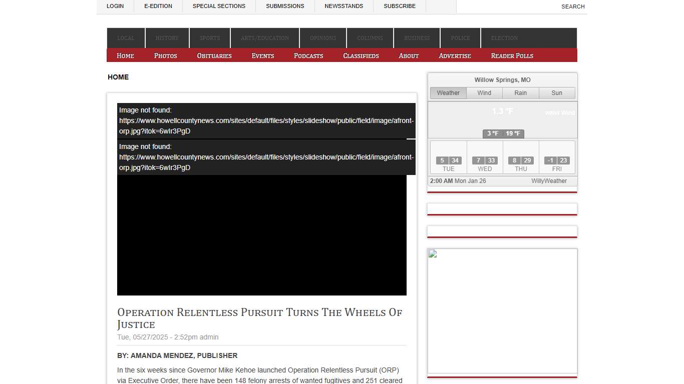 Operation Relentless Pursuit turns the wheels of justice Howell County News